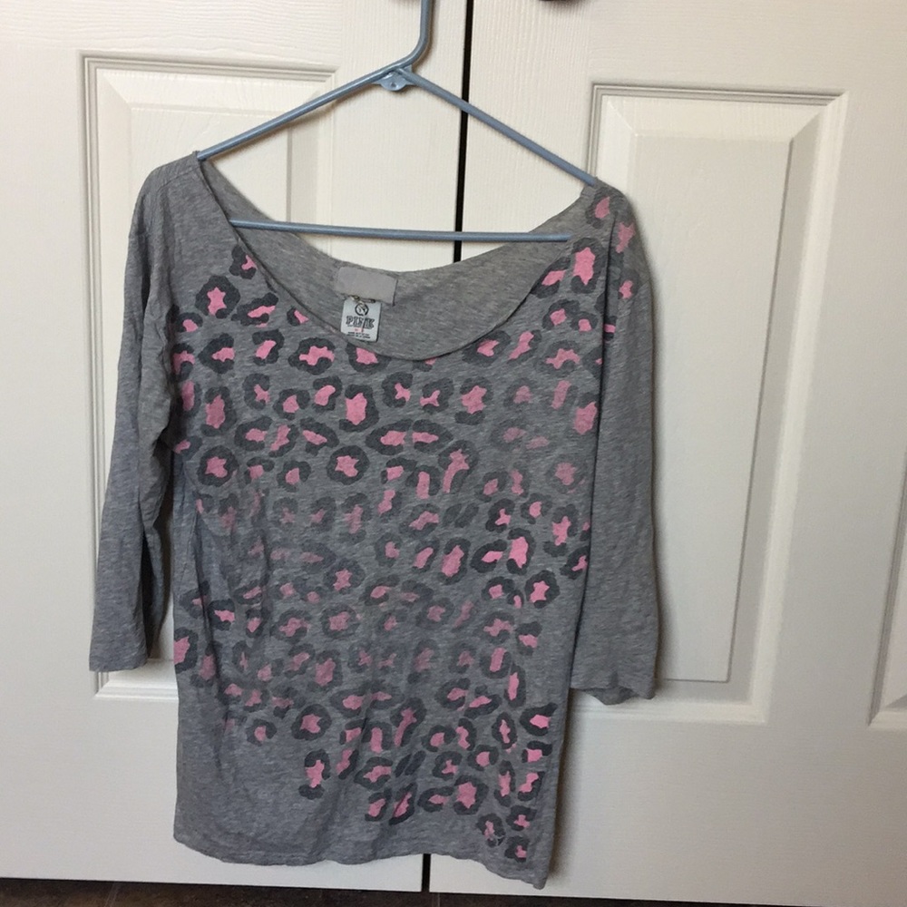 VS Pink Vintage-fade Off Shoulder Top